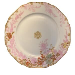 Rare Vintage Heinrich Pink, Blue, Yellow, Gold Peacock Bone China Salad Plate